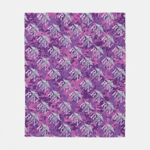 Cobertor De Velo Enfermeira Registrada Silver Caduceus Pink Camoufl