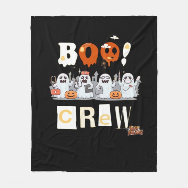 Cobertor De Velo Enfermeiras de Halloween Boo Crew Clássico T-Shirt (Frente)
