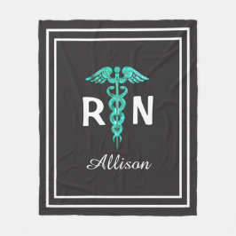 Cobertor De Velo Enfermeiro Registrado RN Caduceus Personalizado Mé