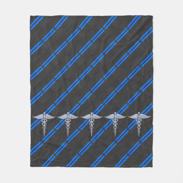 Cobertor De Velo Enfermeiro Registrado RN Silver Caduceus (Frente)