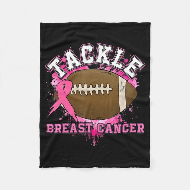 Cobertor De Velo Enfrentem os Canceres de Fita Rosa de Futebol (Frente)