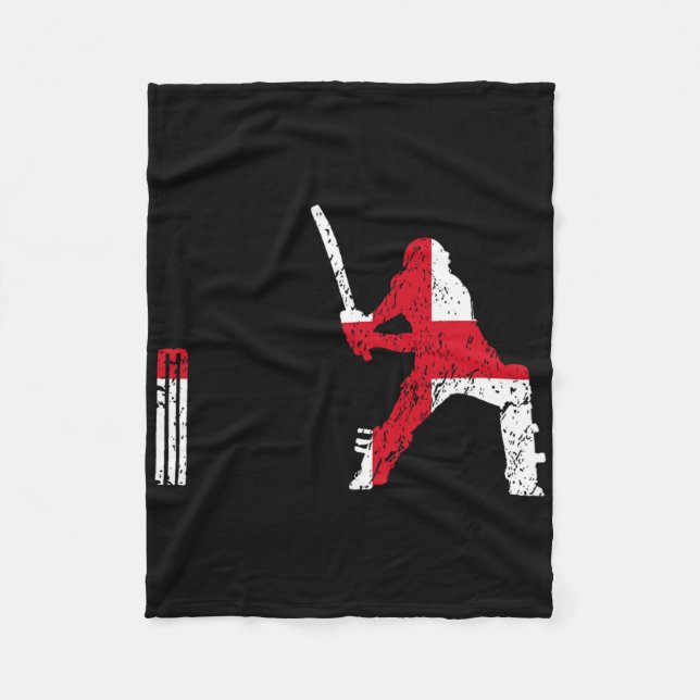 Cobertor De Velo English Cricketer Tsman Wicket Cricket Match Gift  (Frente)