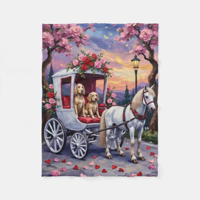 Cobertor De Velo English Setter Dog Valentine's Day  (Frente)