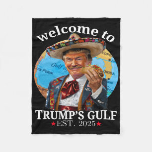 Cobertor De Velo Engraçada Camisa de Trump Bem-vinda ao Golfo de Tr