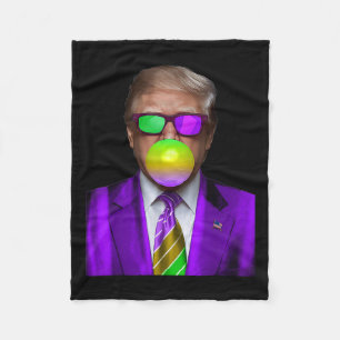 Cobertor De Velo Engraçada Tremor Goma Negra Camisa Trump Mardi Gra