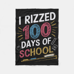 Cobertor De Velo Engraçado 100 Dias De Escola 100 Eu Rizzei 100 Dia