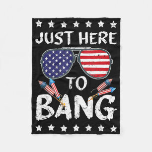 Cobertor De Velo Engraçado 4 de julho, estou aqui para Usa Bang Fla