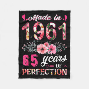 Cobertor De Velo Engraçado 65 Anos Feito Em 1961 Floral 65º Anivers