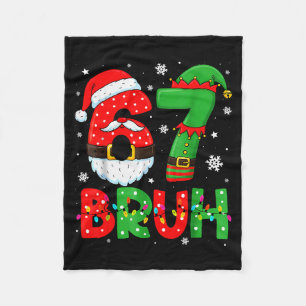 Cobertor De Velo Engraçado 6 7 Seis Sete Bruh Meme Natal Papai Noel