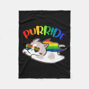 Cobertor De Velo Engraçado Ally Cat Purride Lgbtq Orgulho gay Rainb