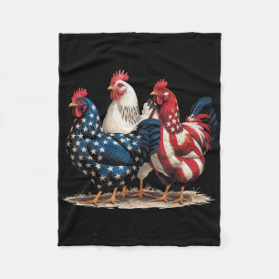 Cobertor De Velo Engraçado American Flag Rooster Independence Day 4