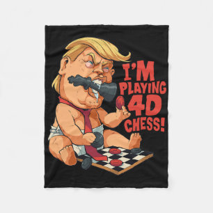 Cobertor De Velo Engraçado Anti-Trump Por Paródia de Xadrez 4d Engr