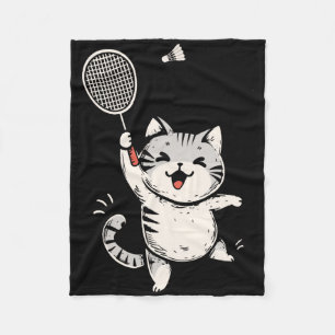 Cobertor De Velo Engraçado Badminton Gato Gato Gatinho Badminton Pl