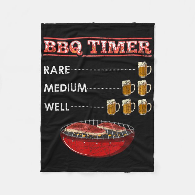 Cobertor De Velo Engraçado Barbecue Lover Beer Bebendo Ideia Dotada (Frente)
