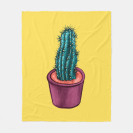 Cobertor De Velo Engraçado Cactus Pote Amarelo Trippy Psychedelic