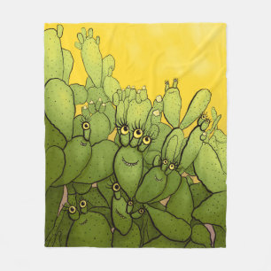 Cobertor De Velo Engraçado Cactus Verde Amarelo Suculento