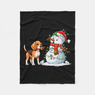 Cobertor De Velo Engraçado Cão Neve Árvore De Natal Luzes Xma
