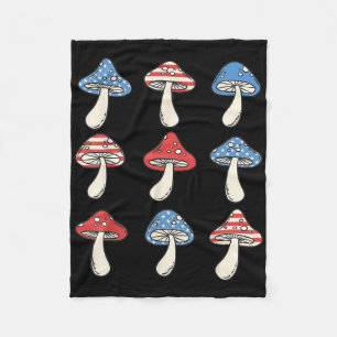 Cobertor De Velo Engraçado Cogumelo Americano Bandeira 4 De Julho