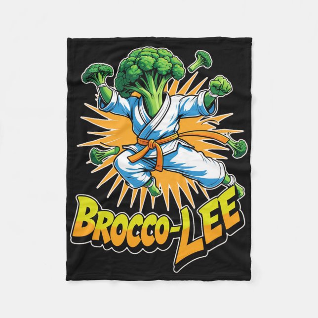 Cobertor De Velo Engraçado Design Brocco Lee Em Karate Action (Frente)