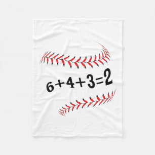 Cobertor De Velo Engraçado Dizer Baseball 6+4+3=2 Softball de dupla