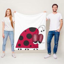 Cobertor De Velo Engraçado e Euphoric Ladybug