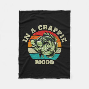 Cobertor De Velo Engraçado Em Um Humor De Crappie Retraindo Pescar