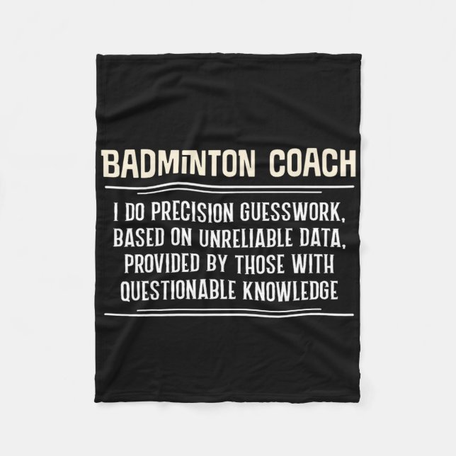 Cobertor De Velo Engraçado Engraçado de Badminton - Eu Faço Precisã (Frente)