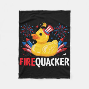 Cobertor De Velo Engraçado Firecracker Duck 4 De Julho