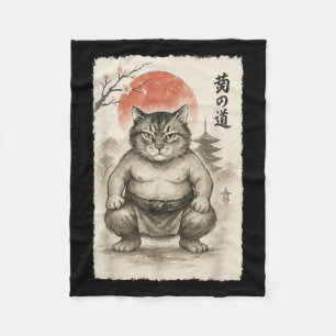 Cobertor De Velo Engraçado Gato Sumo Wrestler Sumi-e Art Japonês An