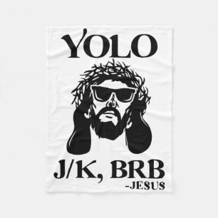 Cobertor De Velo Engraçado Jesus Yolo Jk Brb Feliz Páscoa Homens Mu