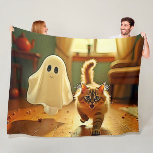 Cobertor De Velo Engraçado Kitten Spookie Design