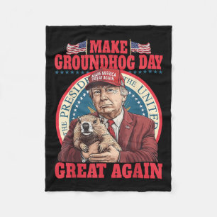 Cobertor De Velo Engraçado, Legal Trump Groundhog Torna o Dia do Gr