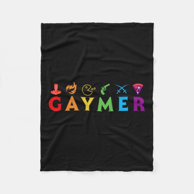 Cobertor De Velo Engraçado Lgbt Pride Gay Gamer Vídeo Game (Frente)