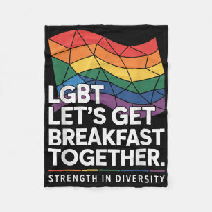 Cobertor De Velo Engraçado Lgbt Vamos Tomar Café da Manhã Juntos _1