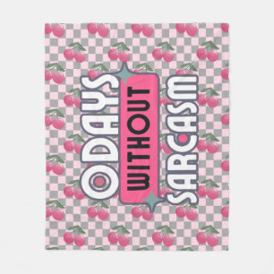 Cobertor De Velo Engraçado Mãe 0 Dias sem Sarcasmo