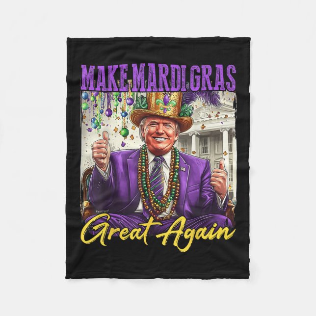 Cobertor De Velo Engraçado Mardi Gras Donald Trump Mardi Gras Ameri (Frente)
