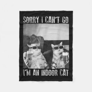 Cobertor De Velo Engraçado Meme Cat Indoor Desculpe por não poder i