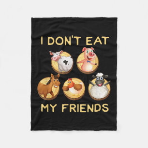 Cobertor De Velo Engraçado, não como meus amigos Vegan Vegetarian