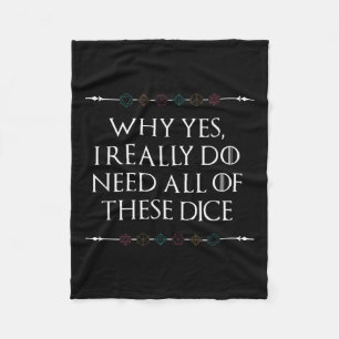Cobertor De Velo Engraçado Nerdy Gaming D20 Rpg Dice Dizendo Cotaçã