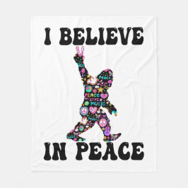 Cobertor De Velo Engraçado Pé Grande Eu Acredito Em Paz