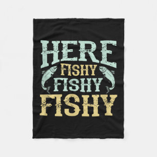 Cobertor De Velo Engraçado Pescador - Aqui Peixe Gráfico - Fishi