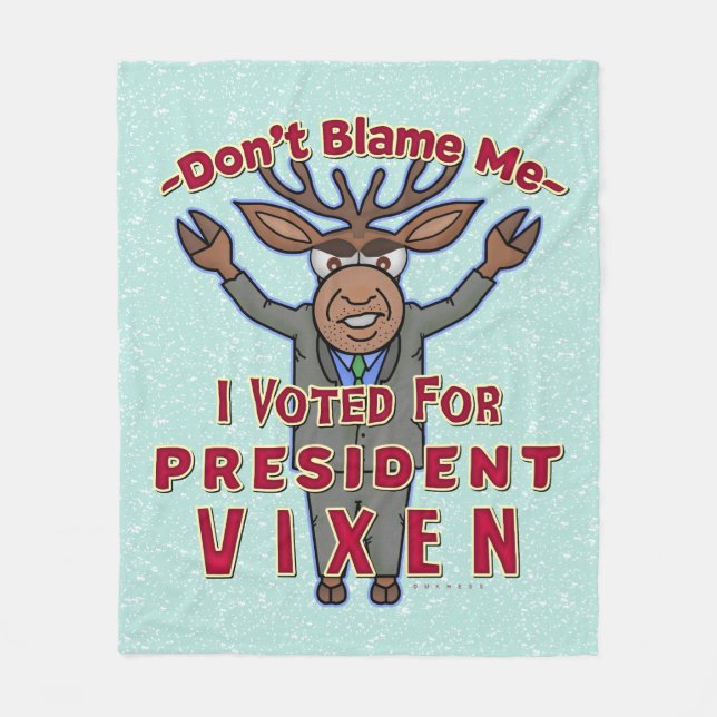Cobertor De Velo Engraçado Presidente Vixen Reindeer Política (Frente)