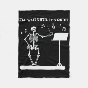 Cobertor De Velo Engraçado Professor de Música Skeleton. Esperarei 