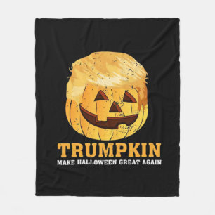 Cobertor De Velo Engraçado Pumpkin Trumpkin Halloween