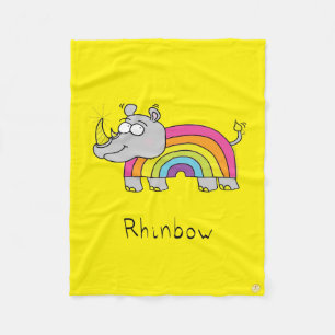 Cobertor De Velo Engraçado Rhino Arco-Íris Rinocerontes Cute Rinoce