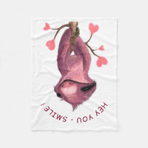 Cobertor De Velo Engraçado Romântico Desenho Animal com Sorriso d
