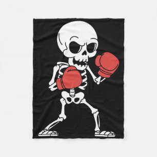 Cobertor De Velo Engraçado Skeleton Boxing Amantes do Dia das Bruxa