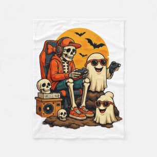 Cobertor De Velo Engraçado Skeleton Vídeo Jogo Halloween Jogador B