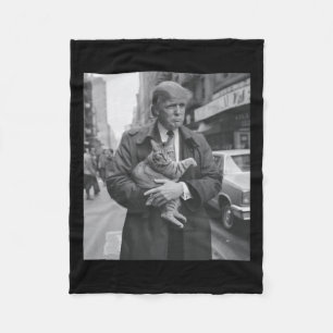 Cobertor De Velo Engraçado Trump E Cat