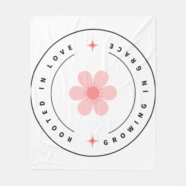 Cobertor De Velo Enraizado com o amor crescendo com a graça - Inspi (Frente)